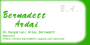 bernadett ardai business card